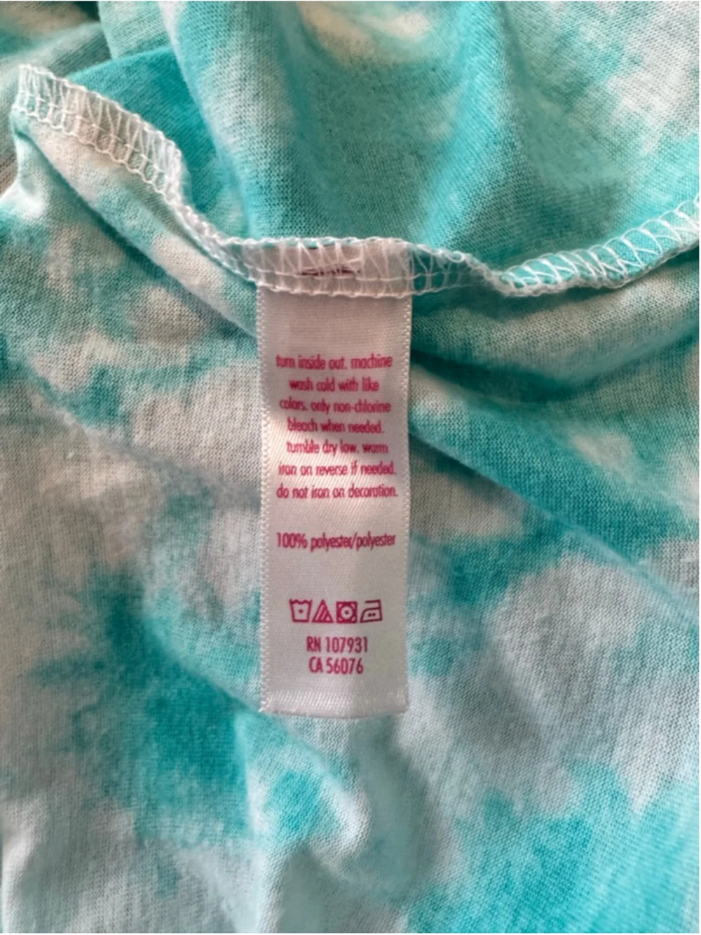 Girls Justice Teal White Tie-Dye Glitter Tank Top Size 10
